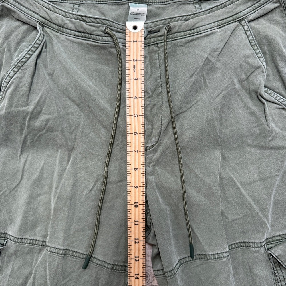 Garage Cargo Pants Womens 11 Olive Green Wide Leg Relaxed Fit Utility Streetwear - Picture 8 of 9